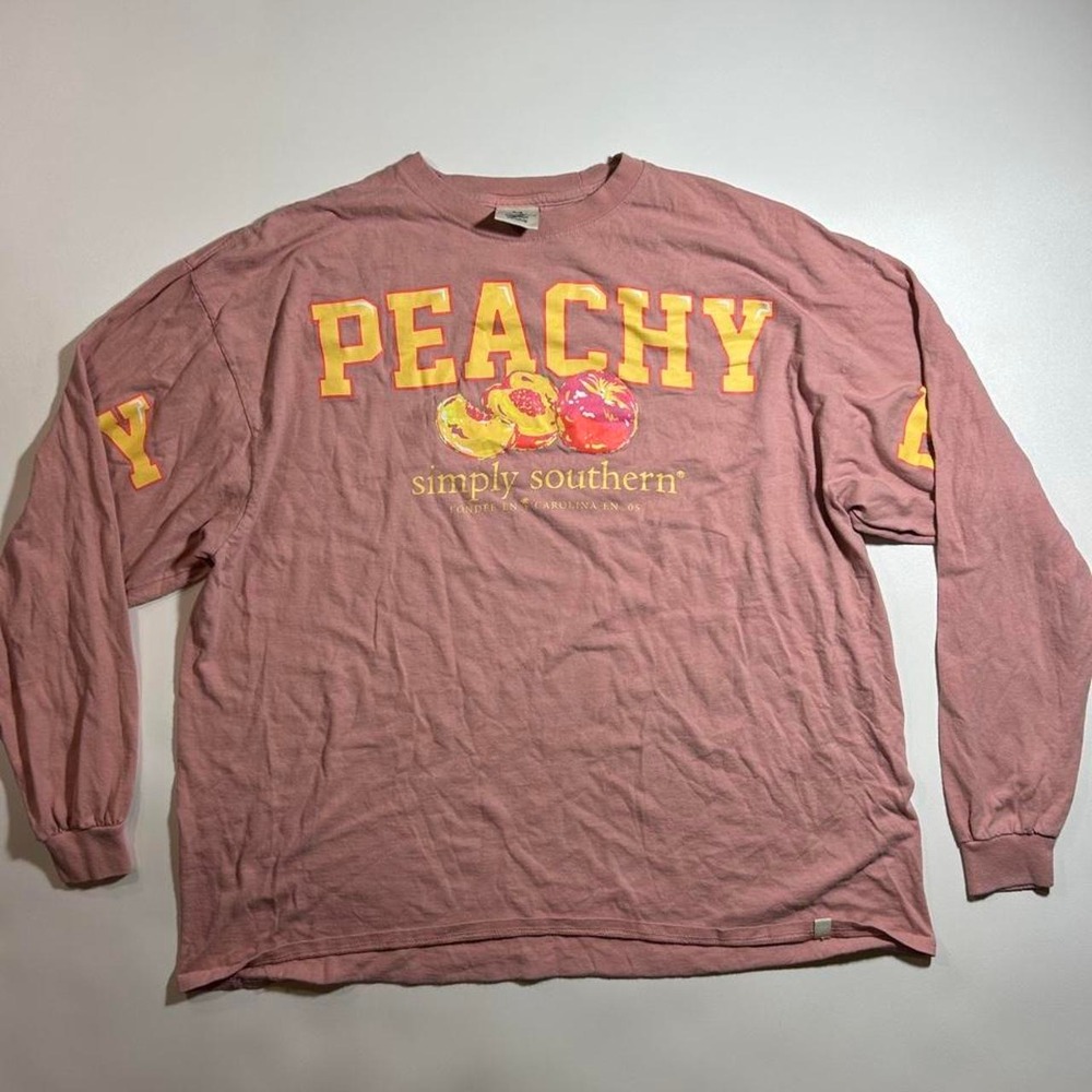 Simply Southern Peachy Long Sleeve T Shirt Womens Size XXL